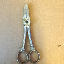 Vintage Patent Club Floral Scissors Shears Rose Handle Ornate Sewing Tool used picture