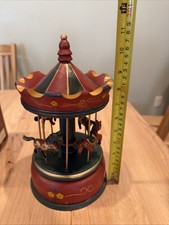 Vintage WINSOR Wooden Carousel. WORKS. picture