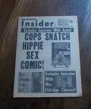 1969 National Insider Newspaper, Cops Snatch Hippie Sex Comic / CRUM picture