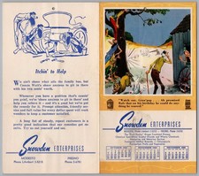 1955 Snowden Chemical Modesto CA Calendar Ad Paul Webb Mountain Boys Cartoon picture