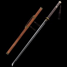 Long Yanyue Chinese Ming Official Dao Manganese Steel Blade Mirror Polished picture