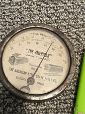 Rare Early 1900s American Steel Grave Vault Galion Ohio Advertising Thermometer picture