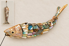 Vintage MCM Mexican Articulated Abalone Fish Bottle Opener 8