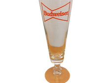 Budweiser Red Logo 8 oz Beer Glass Flute Tall Brewery Beer Glass Collectible picture