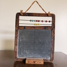 Vintage School House Slate Chalk Board w/Abacus 11 x  9 Rosebud Art Co. Portugal picture