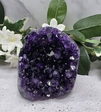 Natural Uruguay Amethyst Standing Cluster Deep Purple Crystal Display Specimen picture