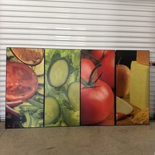 4 Vtg 2010 Subway Fast Food Red Onion Vegetable Cheese Veggie Framed Store Art picture