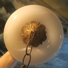 Canopy Part Vintage Slag Antique GLASS Brass lamp chandelier Medallion art craft picture
