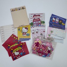 VTG Hello Kitty Sanrio Stationary Lot Envelopes Letter Pads Stickers Bag 1976 picture