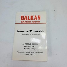 Balkan Bulgarian Airlines Summer Timetable 1968 Vintage Aviation Memorabilia picture