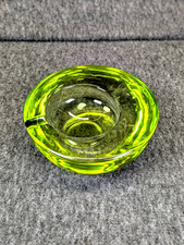 Vintage Murano Sommerso Chartreuse Green Art Glass Ashtray 4