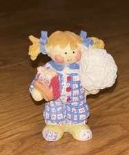 Vintage 1994 Enesco Mary Rhyner Girl Figurine   Pajamas - Mint picture