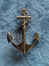 VTG WWll US Navy Anchor Shield Pin Brooch (?) Large 2.70” sweetheart picture