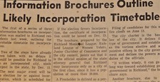 Vintage Advertisement, RICHLAND, WA, 1958, City Of Richland To Be Incorporated picture