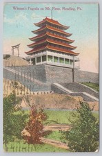 Vintage Witman's Pagoda Mt. Penn Reading PA Postcard 1911 picture
