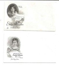 2 Poet Emily Dickinson Envelopes~Clean~Unposted~Not Stamped~Unused~1971~VG picture