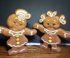 Gingerbread Girl Ceramic Figure 8'' Set Of 2 picture