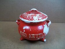 Vintage LEGO Porcelain Bank ~ Red Kettle Penny Pot ~ 4.5