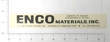 Enco Materials Inc Johnson City Tennessee Advertising Sticker Decal picture