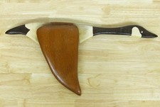 Vtg Hand Carved Teak Wood Canada Goose Decoy Folk Art Wall Hanging Cabin 21