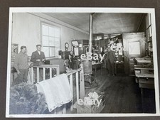 Orig Early 1900s Railroad Train Station Railway Photo Station Master & Workers picture