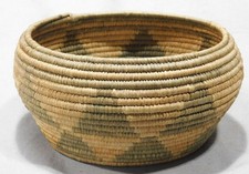 Antique Native American Coiled Basket Attrib Mono Yokuts California c1920 Bowl picture