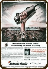 1944 MOTOROLA HANDIE TALKIE & PLAYBOY Radio VnLook DECORATIVE REPLICA METAL SIGN picture