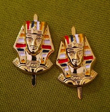 Shriner Sphinx GOLD Plated Metal Badge for Replacement Hat 2 Pcs picture