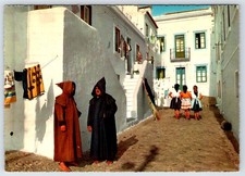Postcard Nazare Portugal Fishermen Widowers Traditional Attire Scene picture