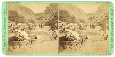 UTAH STEREOVIEW - Cottonwood Canyon - Snow Creek - Savage & Ottinger 1870s picture