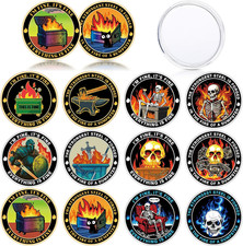 12 Pcs Dumpster Fire Challenge Coins, 1.57'' Double Sided picture
