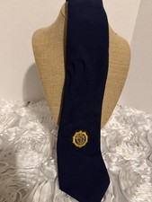 Vtg Brookfield Men's Uniform Necktie Navy Blue American Legion Patch Dacron Poly picture