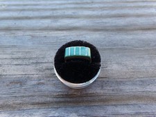 Vintage Green Stones 925 Sterling Silver  Ring Sz 7.25 Handmade picture