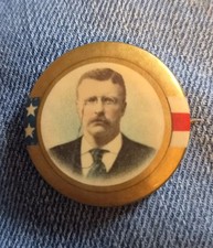 Original 1896 Roosevelt Political Button. picture