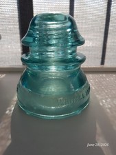 Whitehall Tatum Co. No. 1 Glass Insulator Aqua Blue Vintage Unused picture