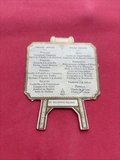 Aristocrat Easel Shaped Die Cut Dinner Menu Card 27 Belgrave Square Gilt c.1880s picture