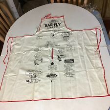 Rare Unique Vintage Bar-Fly Drinking Apron White picture