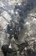 1916 Grand Canyon Tourists On Mules RPPC Photo Postcard COPY picture