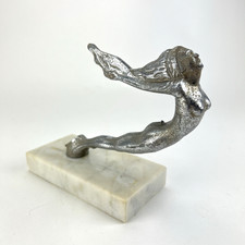 RARE ORIGINAL  1930'S SWIMMING NUDE SPEED NYMPH CHROME HOOD ORNAMENT/MASCOT picture