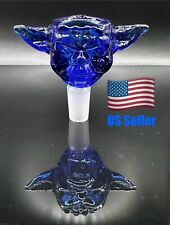 14MM Blue Thick Glass Yoda Bowl Replacement Tobacco Bong Bowl picture
