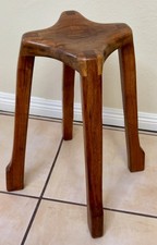 VTG Mid Century Modern Solid Wood Stool Table Plant Stand 24.5