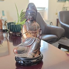 Qing Dynasty 19th Century Antique Chinese Bronze  Buddha Sculpture Statue picture