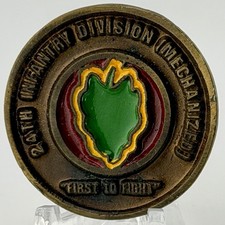 24th Infantry Division Mechanized First to Fight Challenge Coin Award Excellence picture