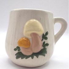 Vtg 1970s Arnels Merry Mushroom Ceramic Mug Hand Painted Personalized Marie picture