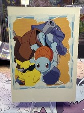 Pocket Monsters Blue Postcard 032 Blastoise SQUIRTLE Pikachu With Sunglasses picture