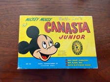 Vintage 1950 Walt Disney Mickey Mouse Canasta Junior Card Game Complete 108 Card picture