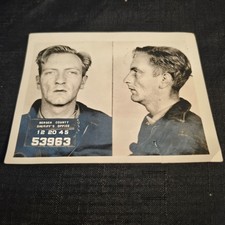 Vintage 1945 Bergen County NJ Police Mugshot Photo Embezzlement Del Strobele picture