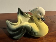 Vintage Hull Bandana Duck Planter Yellow And Green Polka Dot Planter 7