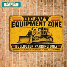 Caterpillar Bulldozer Construction Equipment Retro Metal Tin Sign Art picture