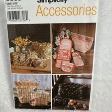 Simplicity 5535 UNCUT Quilted Bags Eyeglasses Case Change Purse uncut picture